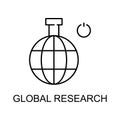 global research outline icon. Element of enviroment protection icon with name for mobile concept and web apps. Thin line global Royalty Free Stock Photo
