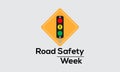 Global road safety week banner design in white background. Vector template