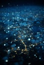 Global satellite communication showing big data being transmitted across the world while using the internet