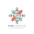 Global Secure Network Connection via World Wide Web, Data Transfer Sync, Isolated Object Royalty Free Stock Photo