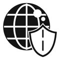 Global secured data icon simple vector. Privacy policy Royalty Free Stock Photo