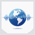 Global Seismic Activity and Earthquake Waveform Illustration Royalty Free Stock Photo