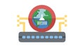 Global Server Network: Internet Infrastructure Data, vector design Generative AI Royalty Free Stock Photo