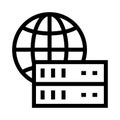 Global Server vector glyphs icon Royalty Free Stock Photo