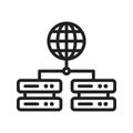 Global Servers icon vector image. Suitable for mobile apps, web apps and print media. Royalty Free Stock Photo