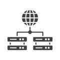 Global Servers icon vector image. Royalty Free Stock Photo