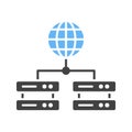 Global Servers icon vector image. Royalty Free Stock Photo