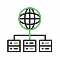 Global Servers icon vector image. Royalty Free Stock Photo