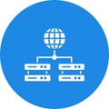 Global Servers icon vector image. Royalty Free Stock Photo
