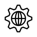 Global setting line vector icon Royalty Free Stock Photo