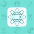 Global settings vector icon sign symbol Royalty Free Stock Photo