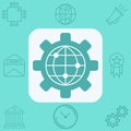 Global settings vector icon sign symbol Royalty Free Stock Photo