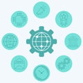 Global settings vector icon sign symbol Royalty Free Stock Photo