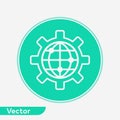 Global settings vector icon sign symbol Royalty Free Stock Photo