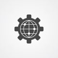 Global settings vector icon sign symbol Royalty Free Stock Photo