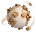 Global shipment 3d concept Royalty Free Stock Photo