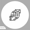 Global shipment vector icon sign symbol