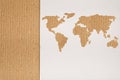 Global shipping concept with cardboard