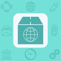 Global shipping vector icon sign symbol Royalty Free Stock Photo