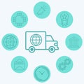 Global shipping vector icon sign symbol Royalty Free Stock Photo