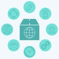 Global shipping vector icon sign symbol Royalty Free Stock Photo