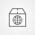 Global shipping vector icon sign symbol Royalty Free Stock Photo