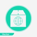 Global shipping vector icon sign symbol Royalty Free Stock Photo