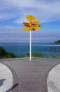 Signpost at Stirling Point in New Zealand