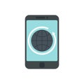 Global smartphone remarketing icon flat isolated vector