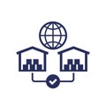 Global sourcing icon on white