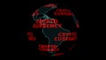 Global south america map cryptocurrency digital red text rotating Royalty Free Stock Photo