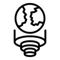 Global speed wire icon outline vector. Optic fiber