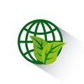 global sphere with leaves icon