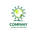 global, student, network, globe, kids Flat Business Logo templat