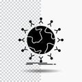 global, student, network, globe, kids Glyph Icon on Transparent Background. Black Icon