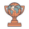 Global success symbolized by shiny trophy award Royalty Free Stock Photo