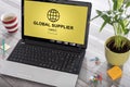 Global supplier concept on a laptop Royalty Free Stock Photo