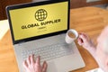 Global supplier concept on a laptop Royalty Free Stock Photo