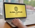 Global supplier concept on a laptop Royalty Free Stock Photo