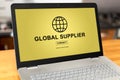 Global supplier concept on a laptop Royalty Free Stock Photo