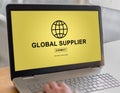 Global supplier concept on a laptop Royalty Free Stock Photo