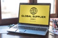 Global supplier concept on a laptop screen Royalty Free Stock Photo