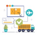 Global Supply Chain concept. Flat vector illustration