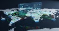 Global supply chain network visualization with data analytics and worldwide connections Royalty Free Stock Photo