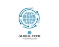 global tech logo icon illustration vector