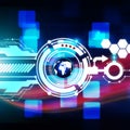 Global with technology conceps on abstract background Royalty Free Stock Photo