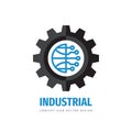 Global technology gear concept business logo template design. Globe world and cogwheel mechanic sign. Computer network SEO icon. Royalty Free Stock Photo