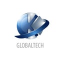 Global Technology. Initial letter K logo concept design. 3D sphere three dimensional style. Symbol graphic template element Royalty Free Stock Photo