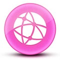 Global technology or social network eyeball glossy elegant pink round button abstract