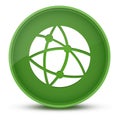 Global technology or social network luxurious glossy green round button abstract